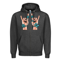 Charcoal Heather gemstone rock hand Zipper Hoodie - MaliasSmallBusiness