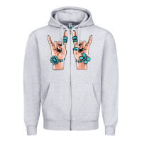 Heather Grey gemstone rock hand Zipper Hoodie - MaliasSmallBusiness