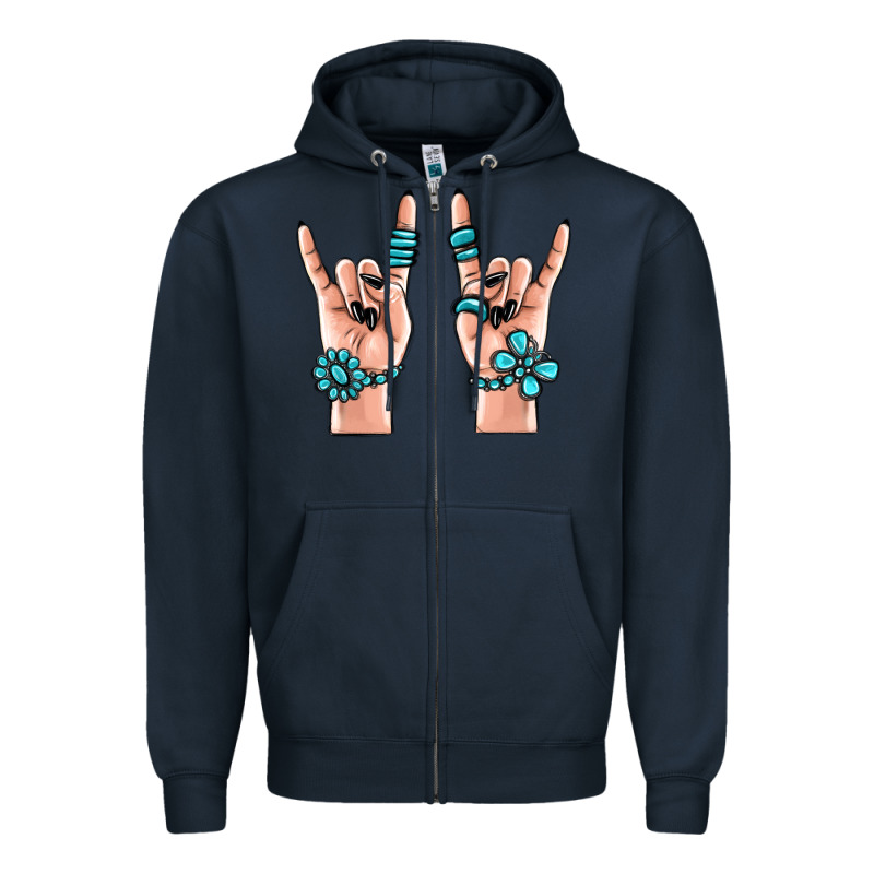 Gemstone Rock Hand Zipper Hoodie by MaliasSmallBusiness | Teevron