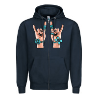 Navy gemstone rock hand Zipper Hoodie - MaliasSmallBusiness