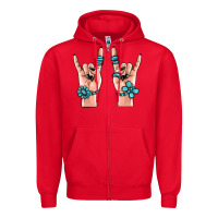 Red gemstone rock hand Zipper Hoodie - MaliasSmallBusiness