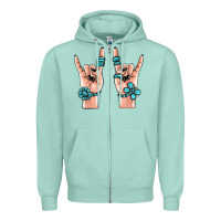 Seafoam gemstone rock hand Zipper Hoodie - MaliasSmallBusiness