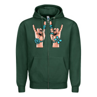 Sports Green gemstone rock hand Zipper Hoodie - MaliasSmallBusiness