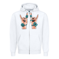 White gemstone rock hand Zipper Hoodie - MaliasSmallBusiness