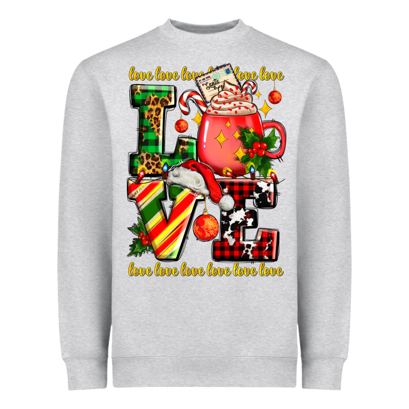 Love With Coffee Cup And Christmas Lights Heavyweight Sweatshirt by AdoDesignShop | Teevron