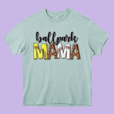 Ballpark Mama Heavy Core Tee Designed By Texasbilliewilder