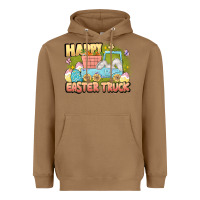 Toasted Coconut Happy Easter truck Heavyweight Hoodie - LillyAllenDesigns