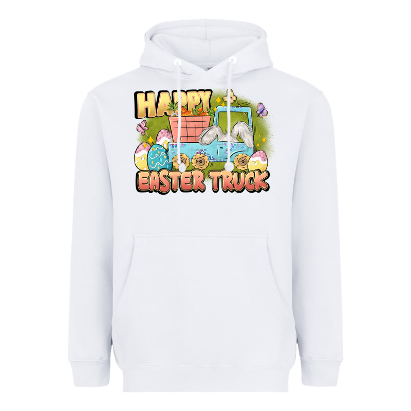 Happy Easter Truck Heavyweight Hoodie by LillyAllenDesigns | Teevron
