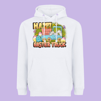 Happy Easter Truck Heavyweight Hoodie Designed By Lillyallendesigns