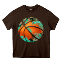 Chocolate Brown western basketball camouflage glitter pattern Heavy Core Tee - Artiststas