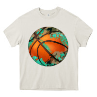Cream western basketball camouflage glitter pattern Heavy Core Tee - Artiststas