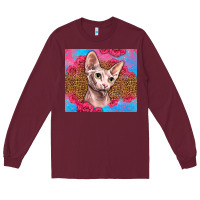 Burgundy Western Sphynx Cat Long Sleeve Tee - LillyAllenDesigns