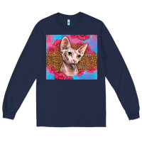 Navy Western Sphynx Cat Long Sleeve Tee - LillyAllenDesigns