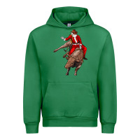 Emerald santa riding a bull Urban Hoodie - CowGirlArtShop