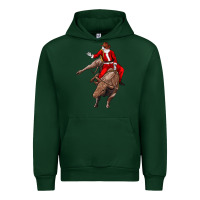 Forest Green santa riding a bull Urban Hoodie - CowGirlArtShop