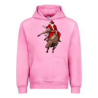 Fuchsia Pink santa riding a bull Urban Hoodie - CowGirlArtShop