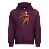Mauve Wine santa riding a bull Urban Hoodie - CowGirlArtShop