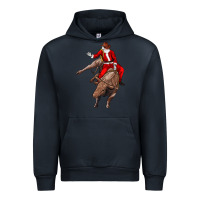 Navy santa riding a bull Urban Hoodie - CowGirlArtShop