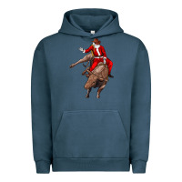 Pigment Midnight Navy santa riding a bull Urban Hoodie - CowGirlArtShop