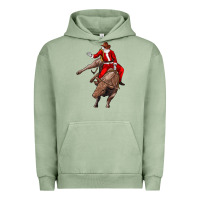 Pigment Oil Green santa riding a bull Urban Hoodie - CowGirlArtShop