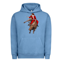 Pigment Pebble Blue santa riding a bull Urban Hoodie - CowGirlArtShop