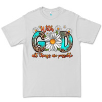 Dove Grey with god all things are possible daisy Premium Tee - Zillion Design Studio