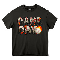 Asphalt game day baseball leopard Heavy Core Tee - Zillion Design Studio