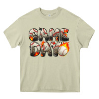 Mossy game day baseball leopard Heavy Core Tee - Zillion Design Studio
