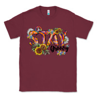 Burgundy Stay Groovy Classic Tee - CowhideDigitalArt