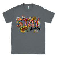 Charcoal Heather Stay Groovy Classic Tee - CowhideDigitalArt