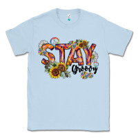 Dusty Blue Stay Groovy Classic Tee - CowhideDigitalArt