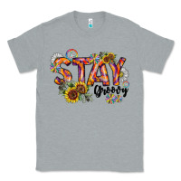 Heather Grey Stay Groovy Classic Tee - CowhideDigitalArt