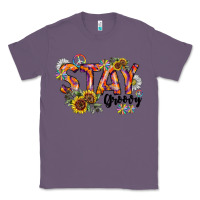 Lavender Stay Groovy Classic Tee - CowhideDigitalArt