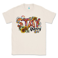 Natural Stay Groovy Classic Tee - CowhideDigitalArt