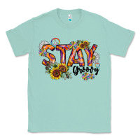 Seafoam Stay Groovy Classic Tee - CowhideDigitalArt