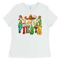 White Let's fiesta Ladies Tee - RanaPortraitStore