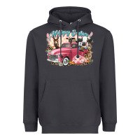 Smoke Happy Easter truck with Easter farm animals Heavyweight Hoodie - LillyAllenDesigns
