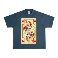 Midnight Navy love playing cards queen Urban Heavy Tee - AdoDesignShop
