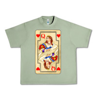Oil Green love playing cards queen Urban Heavy Tee - AdoDesignShop
