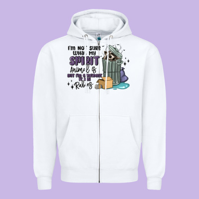 Spirit Animal Raccoon Zipper Hoodie Designed By Maliassmallbusiness