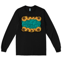 Black sunflower background Long Sleeve Tee - BarkalooDesign