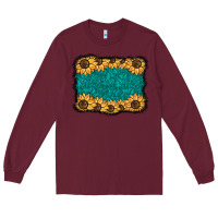 Burgundy sunflower background Long Sleeve Tee - BarkalooDesign