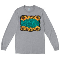 Heather Grey sunflower background Long Sleeve Tee - BarkalooDesign