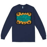 Navy sunflower background Long Sleeve Tee - BarkalooDesign