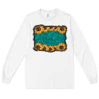 White sunflower background Long Sleeve Tee - BarkalooDesign