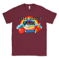 Burgundy back to school hello second grade 3200x2400 Classic Tee - AdoDesignShop