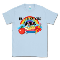 Dusty Blue back to school hello second grade 3200x2400 Classic Tee - AdoDesignShop
