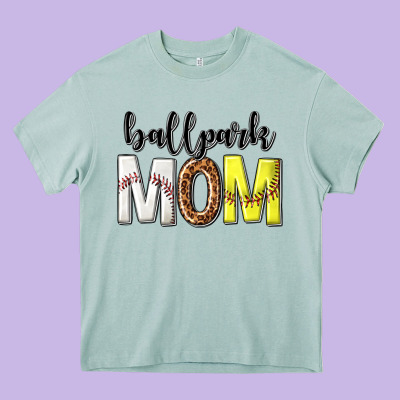 Ballpark Mom Heavy Core Tee Designed By Texasbilliewilder
