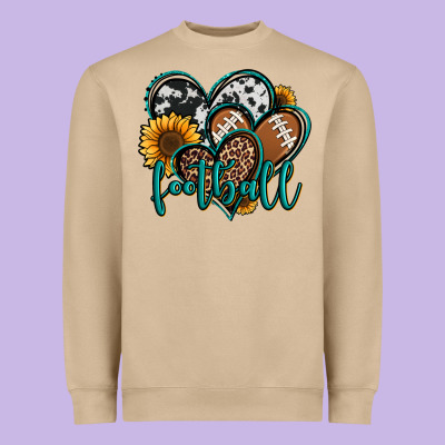 Football Hearts Heavyweight Sweatshirt Designed By Jasminsmagicworld