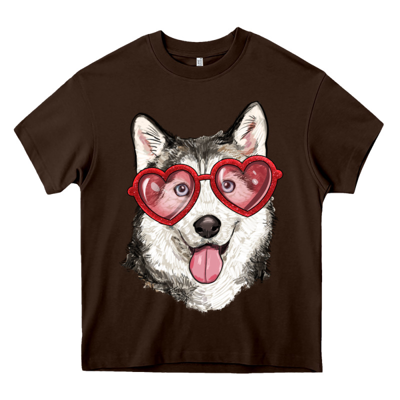 Husky With Love Glasses Heavy Core Tee by RanaPortraitStore | Teevron